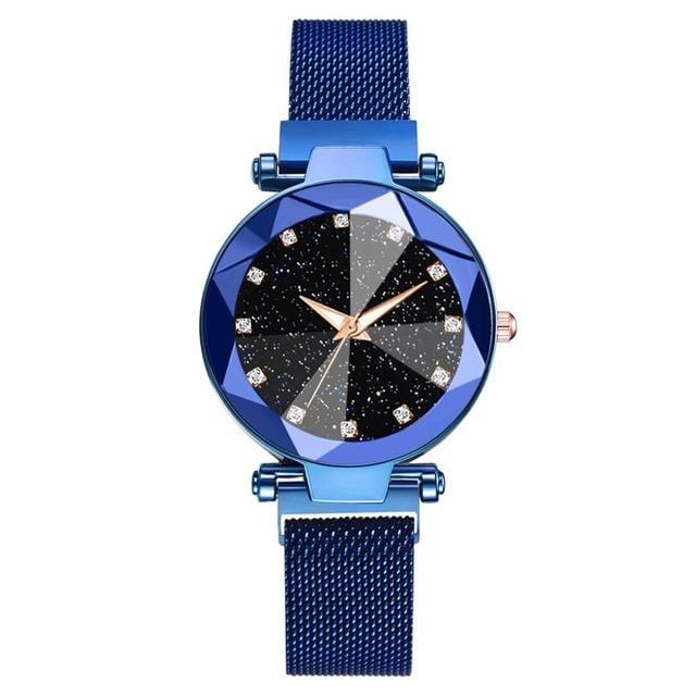 watches : CosmicWatch - Zwart - Horloge in Blauw van Pantino