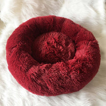pets : Hondenmand Fluffy Calming Bed Koffie - Zacht Anti-Angst voor Kleine & Middelgrote Honden in Rood van Pantino