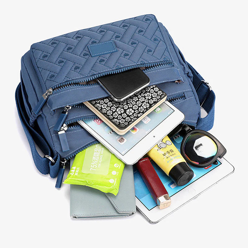 bags : Dames Schoudertas Blauw Leer - Klassiek & Luxe Design in van Pantino