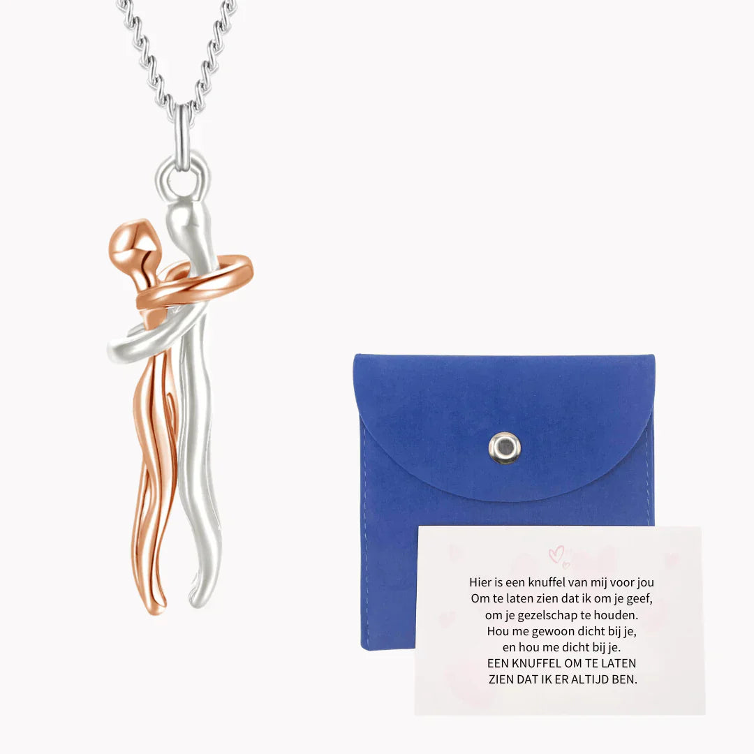 Necklace : Knuffel Ketting voor Dames - Goud & Zilverkleurig - Elegant & Trendy in Rosé Goud Zilver van Pantino