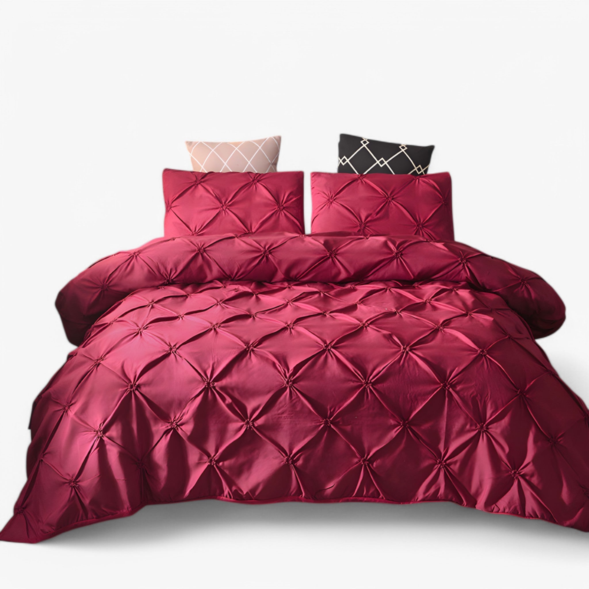 home & garden : Luxe Katoenen Bedlinnen - Zwart in Wijnrood van Pantino