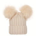 Muts met Twee Bontballen Dames - Speels Warm Winter - Pluche
