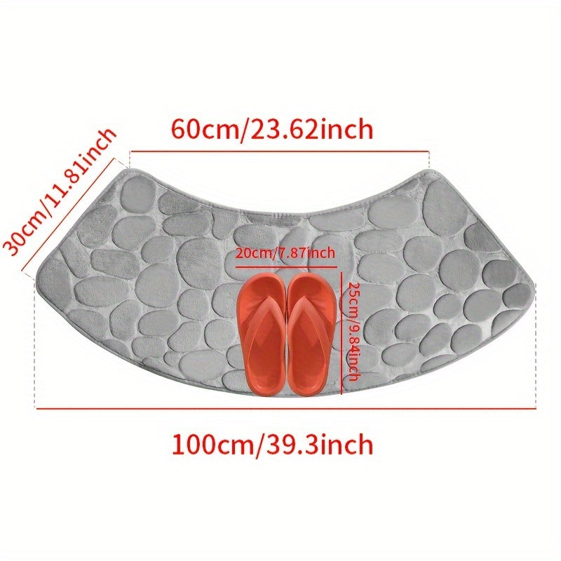 home & garden : Badmat met Geplaveid Patroon - Gebogen Hoeken, Zacht en Waterabsorberend - Grijs in Grijs 30*60*100cm van Pantino