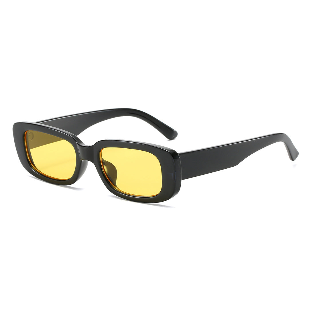 Sunglasses : Zonnebril Dames Zwart Grijs - Heren en Modieuze Sport Kleine Ovale Plastic in Zwart geel van Pantino