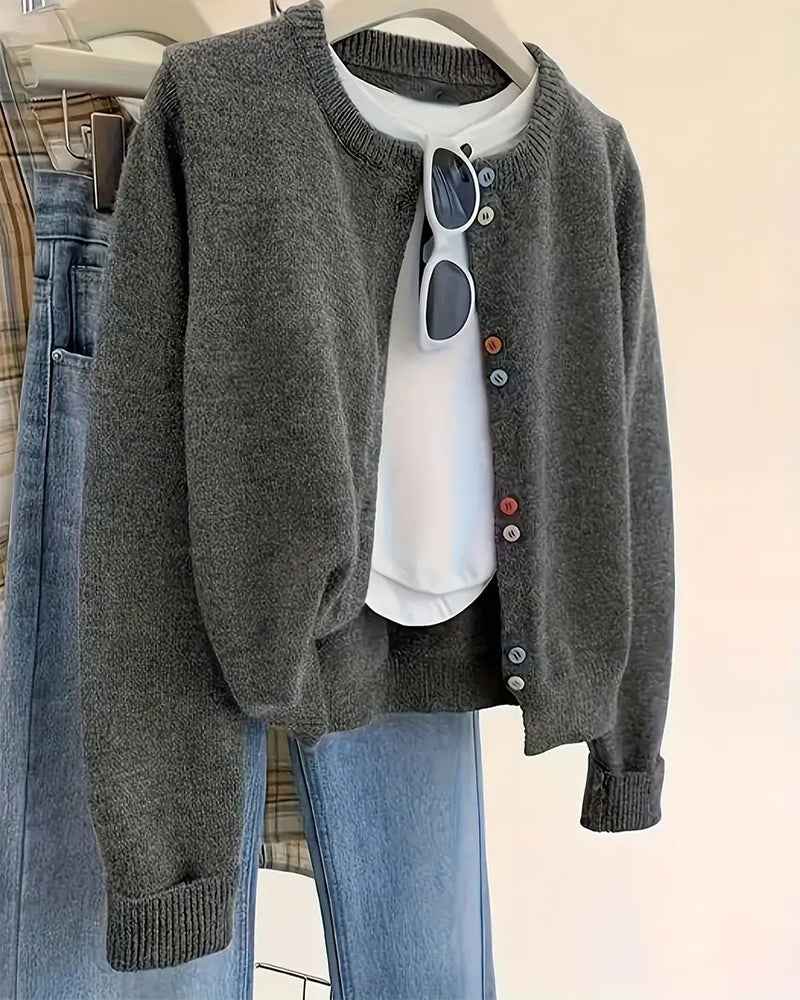 Cardigan : Relaxed-fit effen vest met lange mouwen in van Pantinoshop