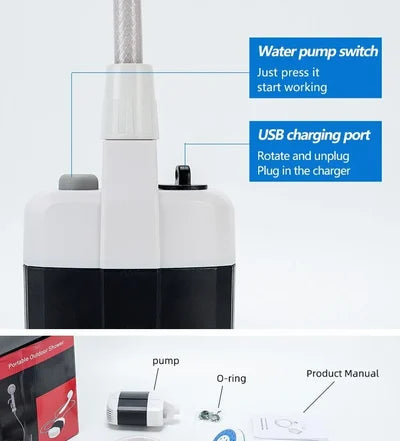 outdoor equipment : Draagbare Campingdouche - Innovatief Warm Water Outdoor - Kunststof in van Pantino