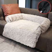 pets : Pluizig Hondenbed Grijs - Bank Bescherming Comfortabel - Pluche in Beige van Pantino