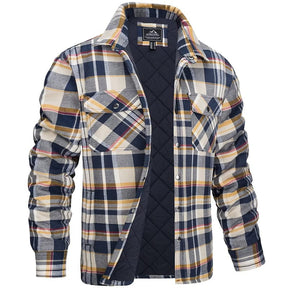 Jacket : Jas Heren Donkerblauw - Houthakkersjas in Geel van Pantino