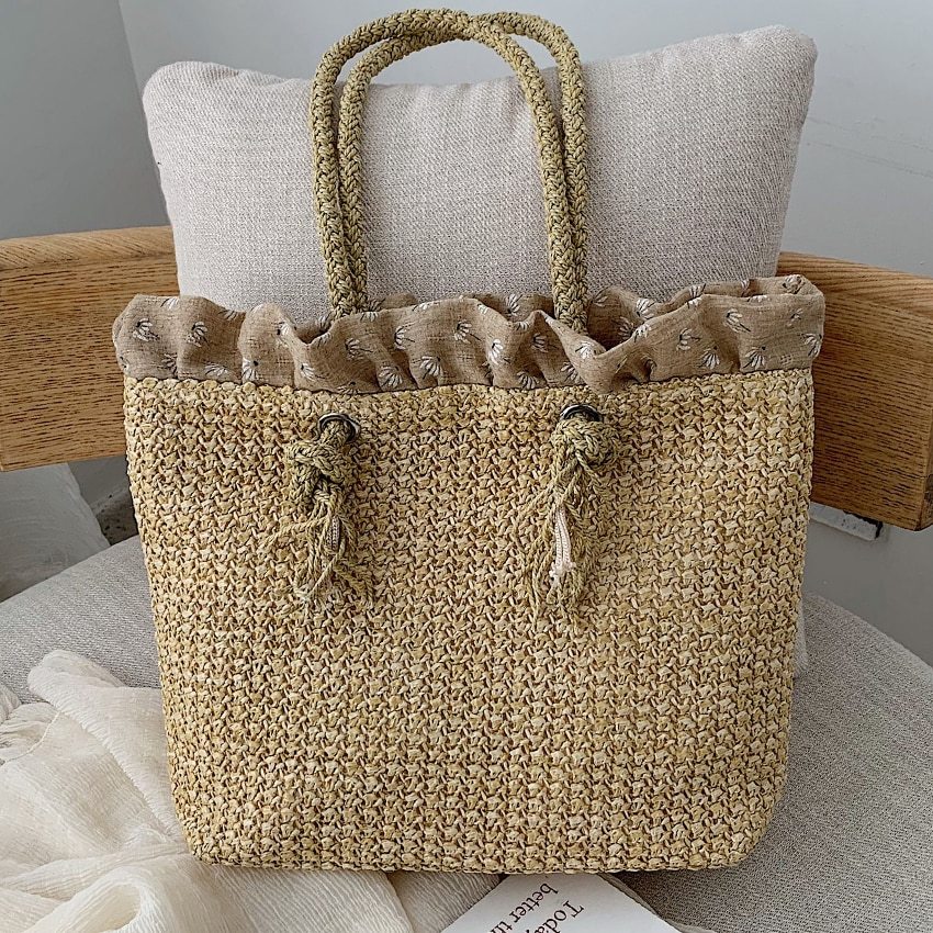 bags : Geweven Draagtas - Zomertas - Beige in van Pantino