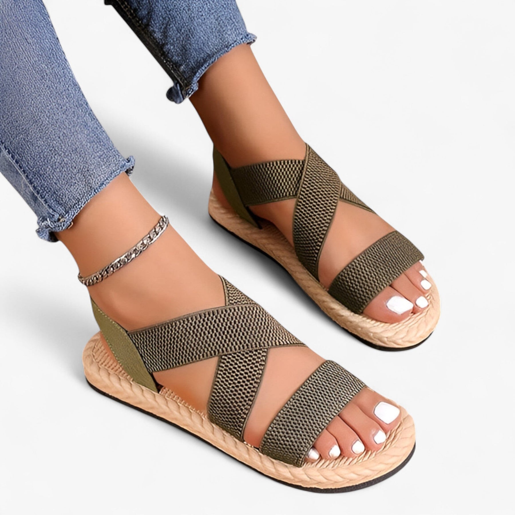 Comfortabele platte sandalen