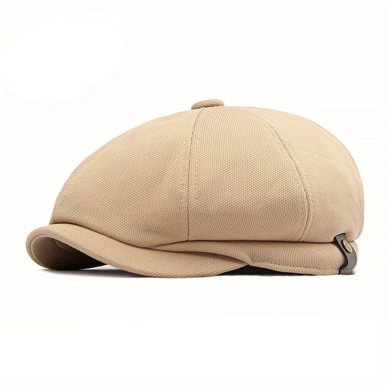 Octagonal Cap : Outdoor Hoed Mannelijke Britse Retro Mode Achthoekige Cap Casual Cap Heren - Zwart in Khaki van Pantino