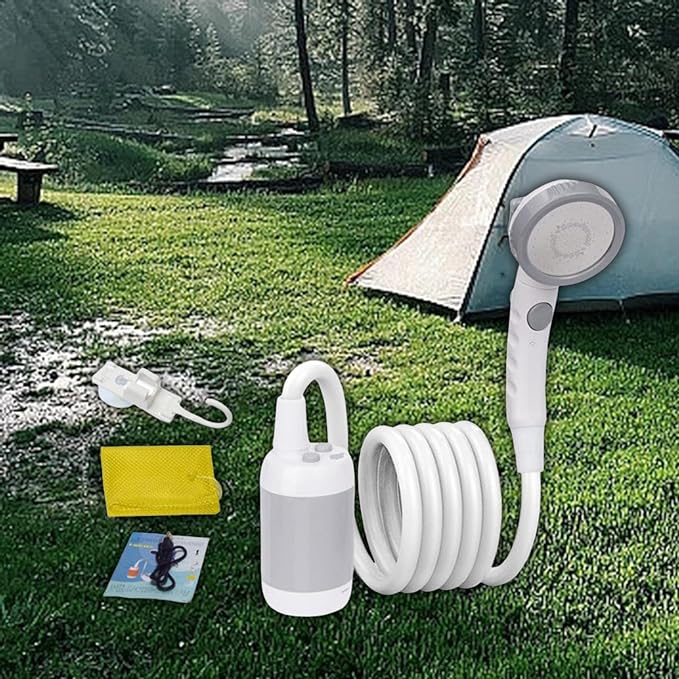outdoor equipment : Portable Camping Shower - Overal Toegang tot een Comfortabele Douche - Grijs in van Pantino