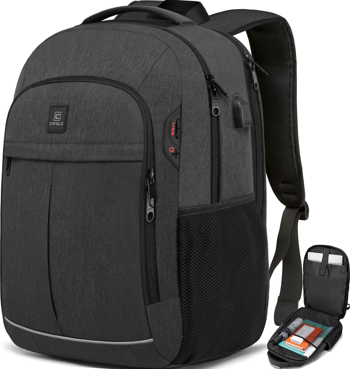bags : Laptop Rugzak, School Rugzak, Grote Tsa 17.3 Inch Reizen Carry op Rugzak - Grijs in van Pantino