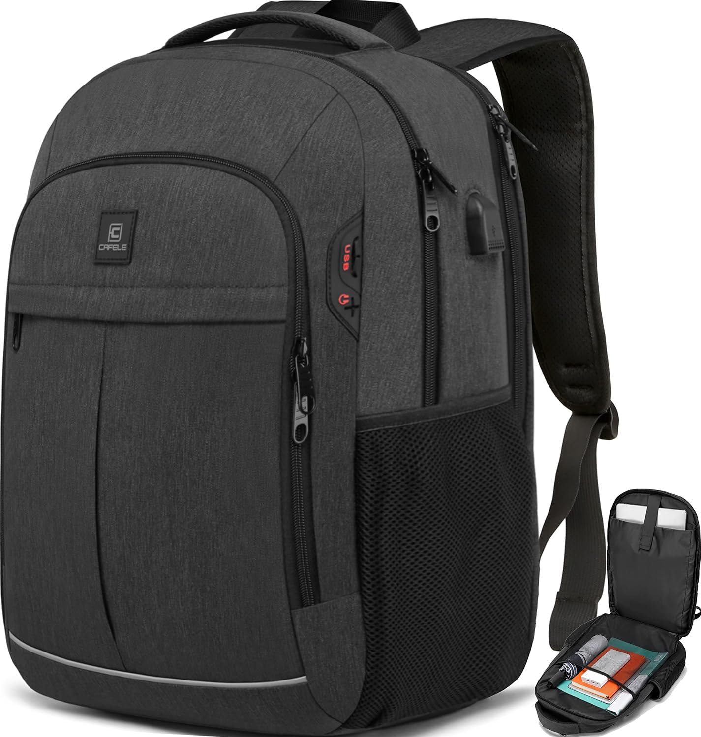 bags : Laptop Rugzak, School Rugzak, Grote Tsa 17.3 Inch Reizen Carry op Rugzak - Grijs in van Pantino