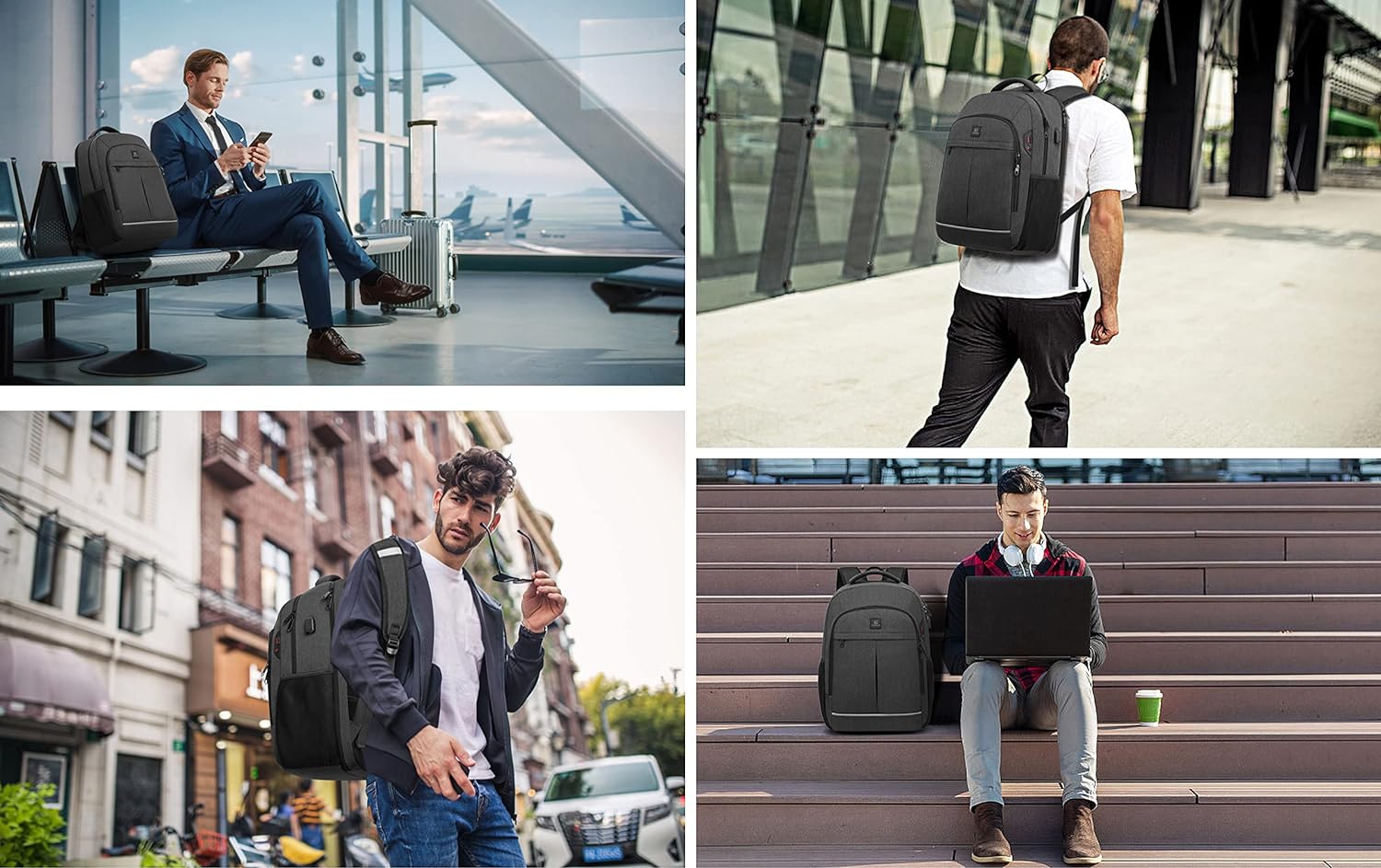bags : Laptop Rugzak, School Rugzak, Grote Tsa 17.3 Inch Reizen Carry op Rugzak - Grijs in van Pantino