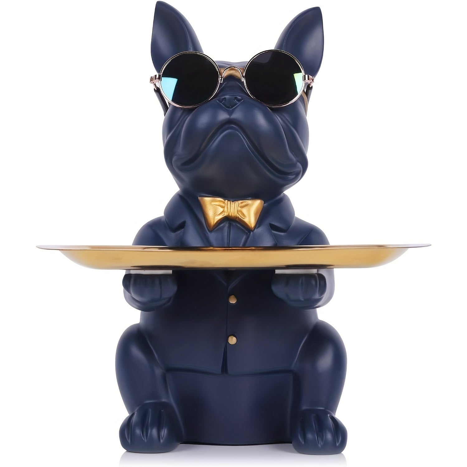 home & garden : Multifunctionele Bulldog Opbergstandbeeld - Marineblauw Zittend in Marineblauw Zittend van Pantino