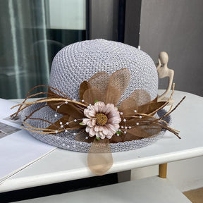 Beanie : Gebreide Krulmuts Beige - Comfortabele Katoen & Linnen Muts voor Dames/Heren in Grijs M van Pantino