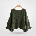 Maglione donna nero - Chic lavorato a maglia con maniche a farfalla - Perfetto per uno stile senza sforzo