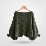 Pullover Damen Schwarz - Schick gestrickt mit Schmetterlingsärmeln - Perfekt für mühelosen Stil