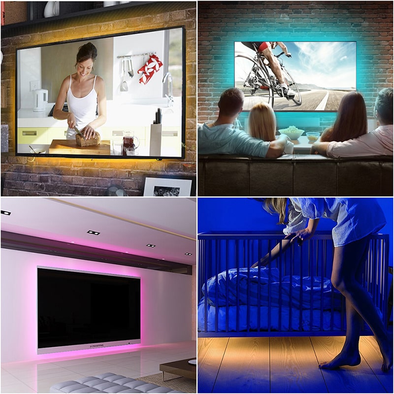 TV Achtergrondverlichting LED Strip – 16 Kleuren, USB