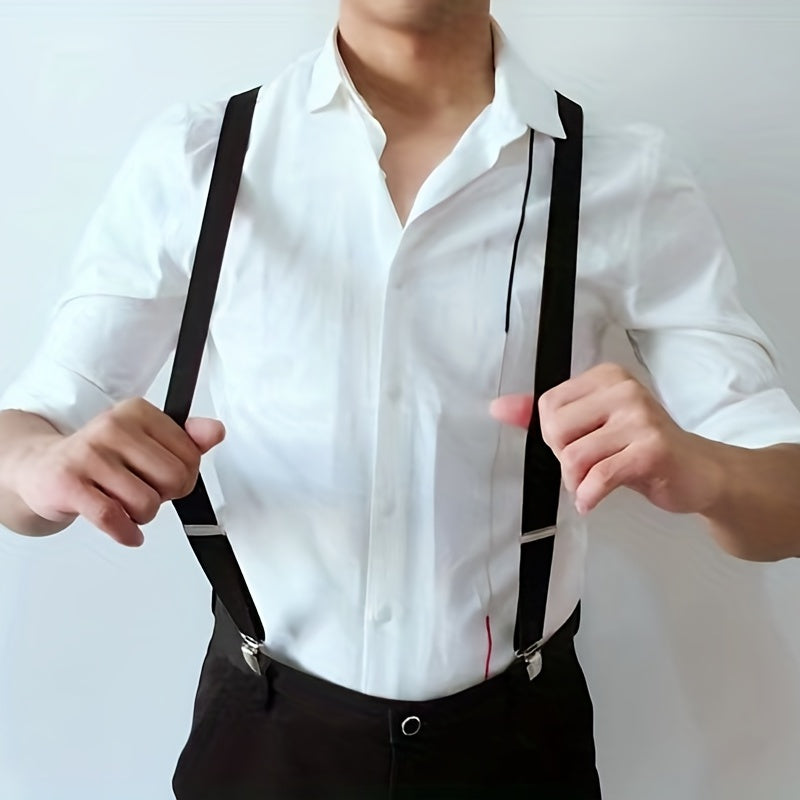 Suspenders : Heren Bretels met 3 Stevige Clips voor Broeken en Pantalons - Zwart in van Pantino