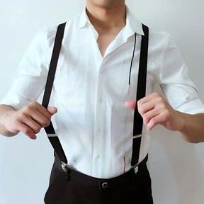 Suspenders : Heren Bretels met 3 Stevige Clips voor Broeken en Pantalons - Zwart in van Pantino