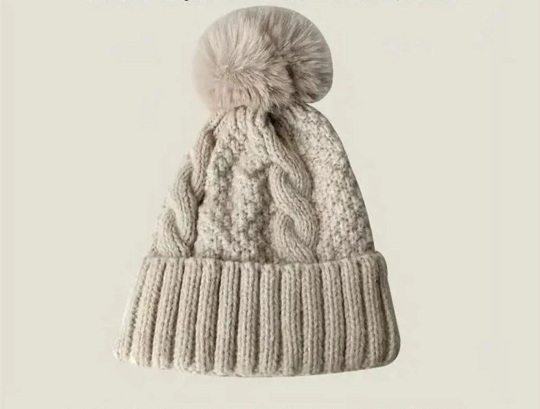 Beanie : Beanie Wit - Trendy Polyester in Beige van Pantino