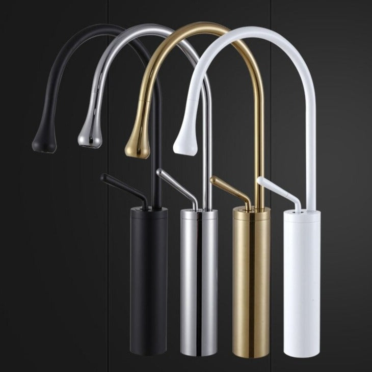 home & garden : Wastafelkraan Druppel Stijl Badkamer Draaibare Waterval Kranen - Goud Geborsteld Kort in van Pantino