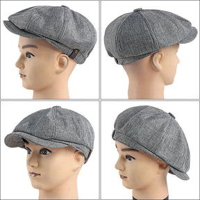 Hat : Cap Heren Zwart - Herencap van Retro Linnen voor Luchtige Lente - En Zomeroutfits in van Pantino