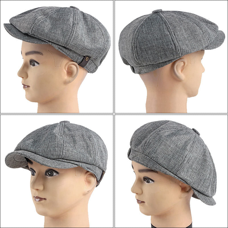 Hat : Cap Heren Zwart - Herencap van Retro Linnen voor Luchtige Lente - En Zomeroutfits in van Pantino