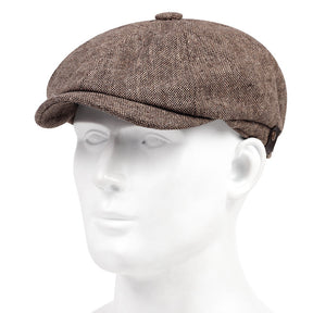 Beret : Baret Heren Donkergroen - Graan Geruite Vintage Mode Muts , Ideale Keuze voor Geschenken in Khaki van Pantino