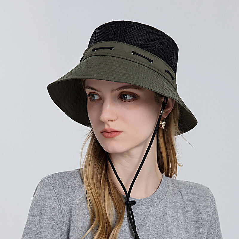 Sun Hat : Ademende Zonnehoed - Khaki in Groen van Pantino