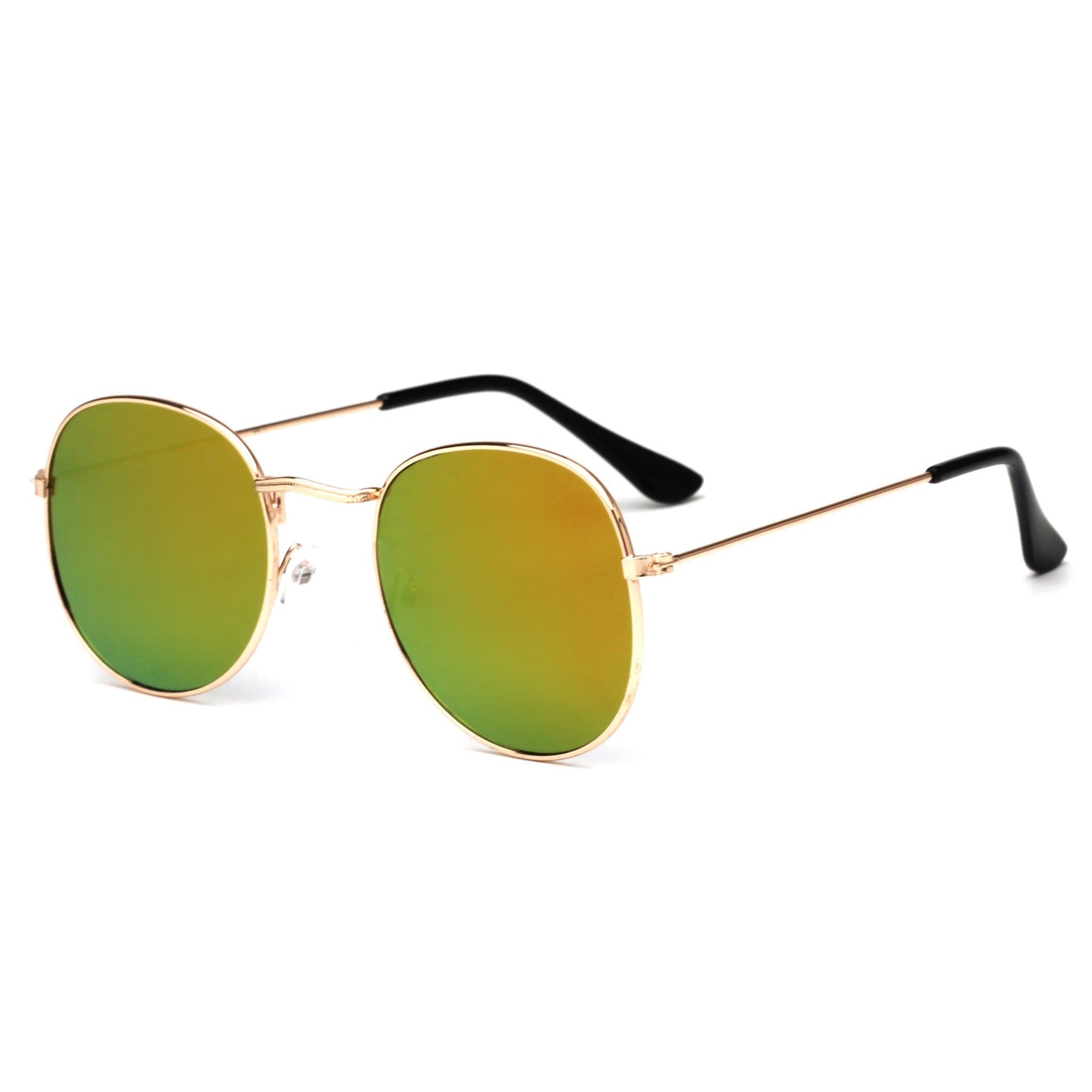 Sunglasses : Zonnebril Gouden Thee - Modieuze Metalen in Goud-rood kwik van Pantino