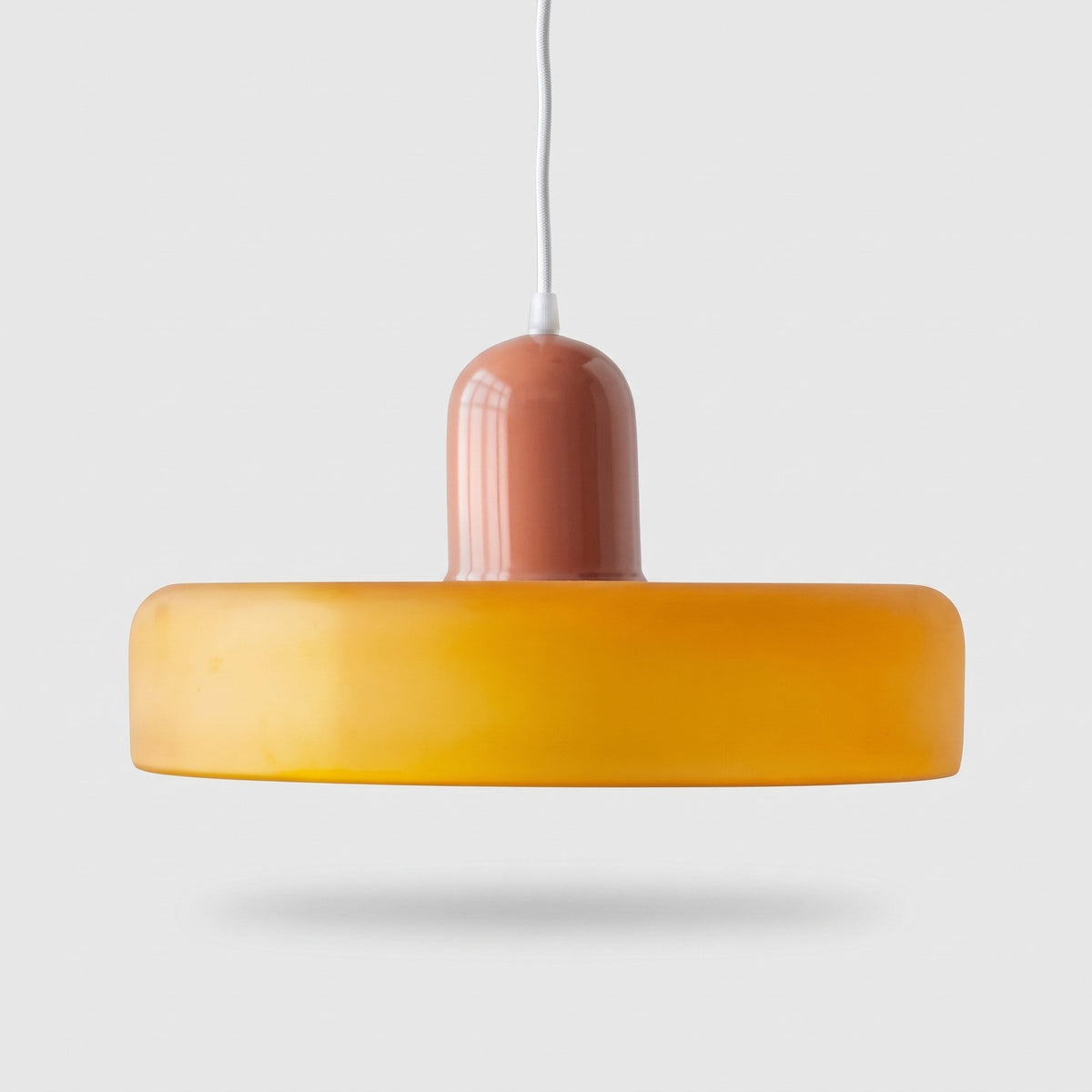 Bauhaus Stijl Glazen Hanglamp met Ringkap