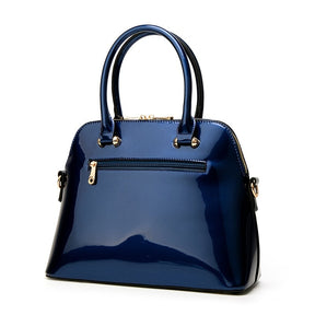 bags : Chique Glanzende Tas met Rits - Praktisch en Elegant voor Elke Dag - Zwart in van Pantino