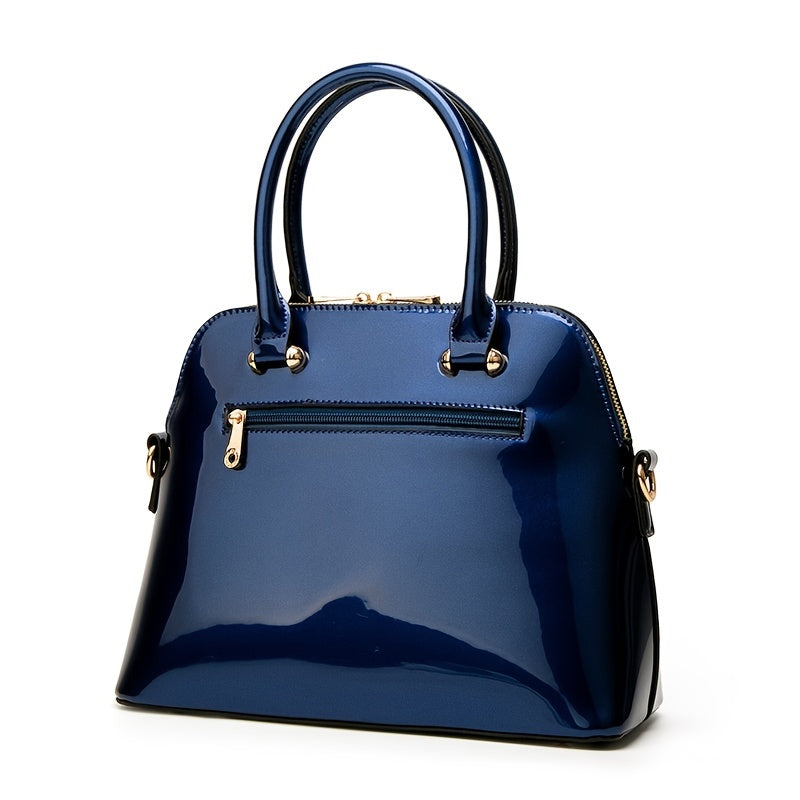 bags : Chique Glanzende Tas met Rits - Praktisch en Elegant voor Elke Dag - Zwart in van Pantino