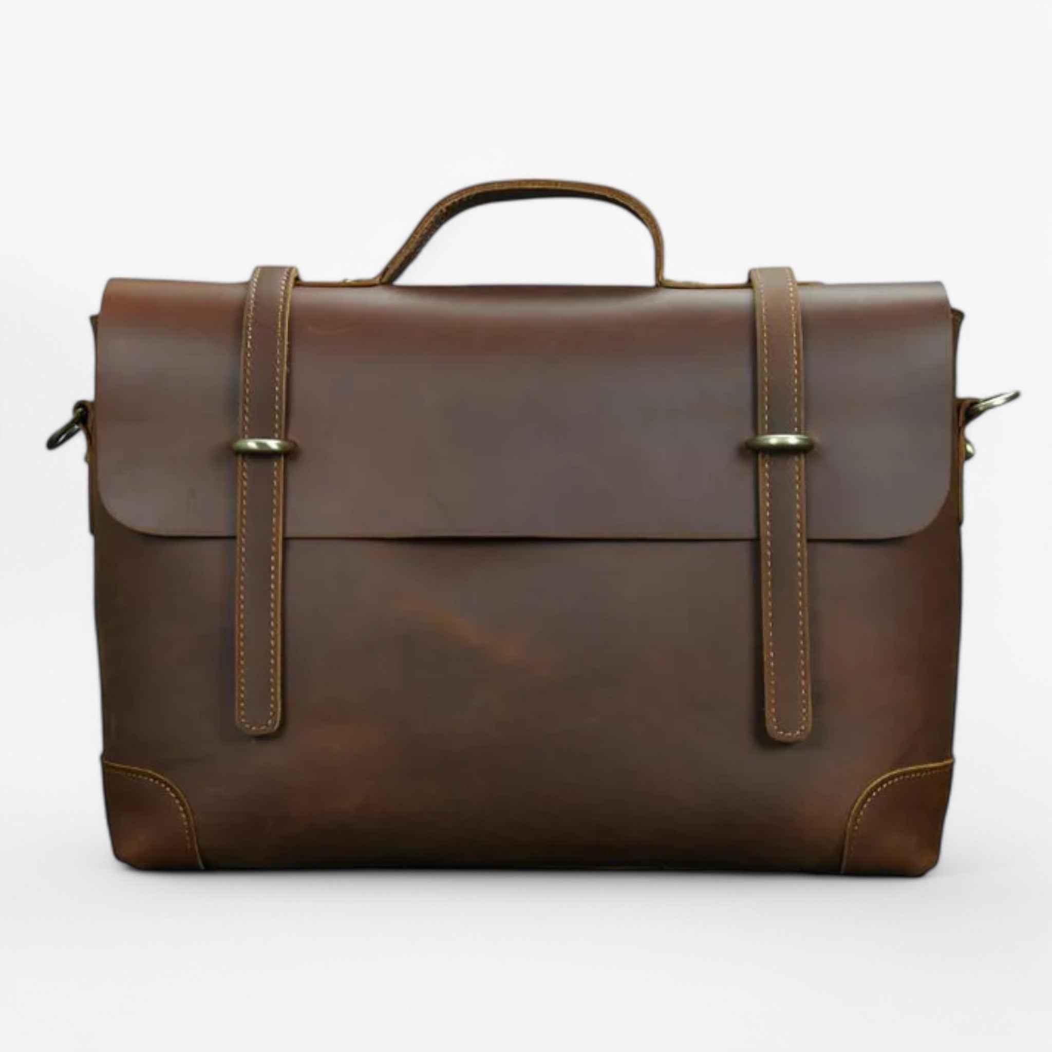 Bags : Leren laptoptas voor heren Oro in Rood bruin 14 inch van Pantino