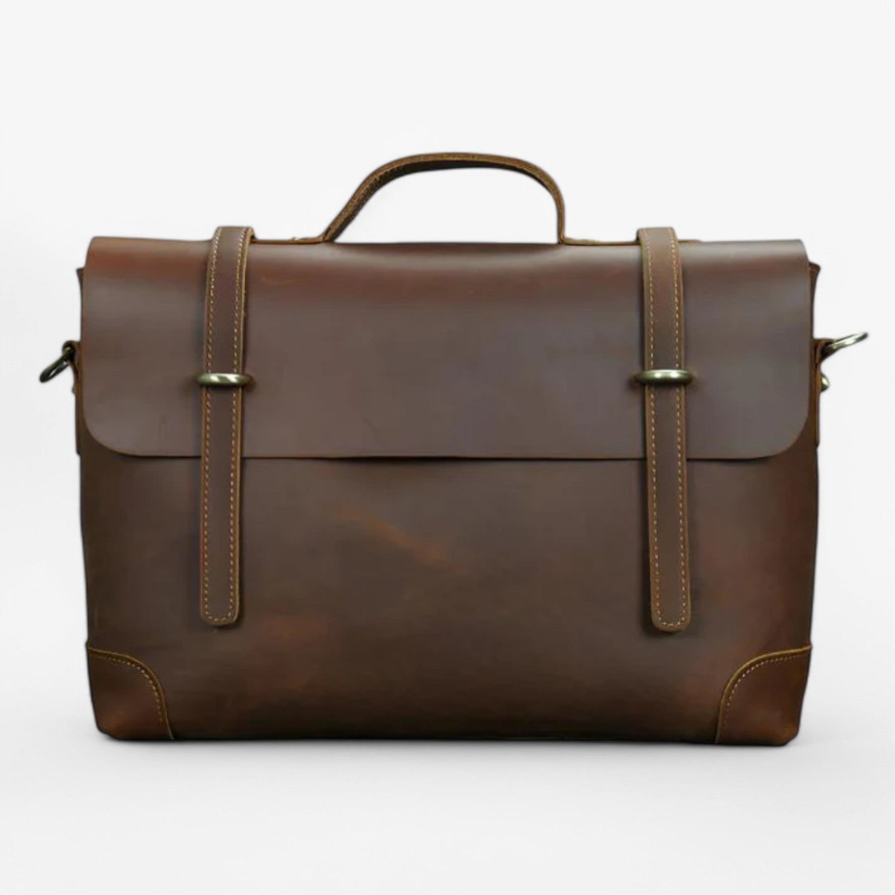 Bags : Leren laptoptas voor heren Oro in Rood bruin 14 inch van Pantino