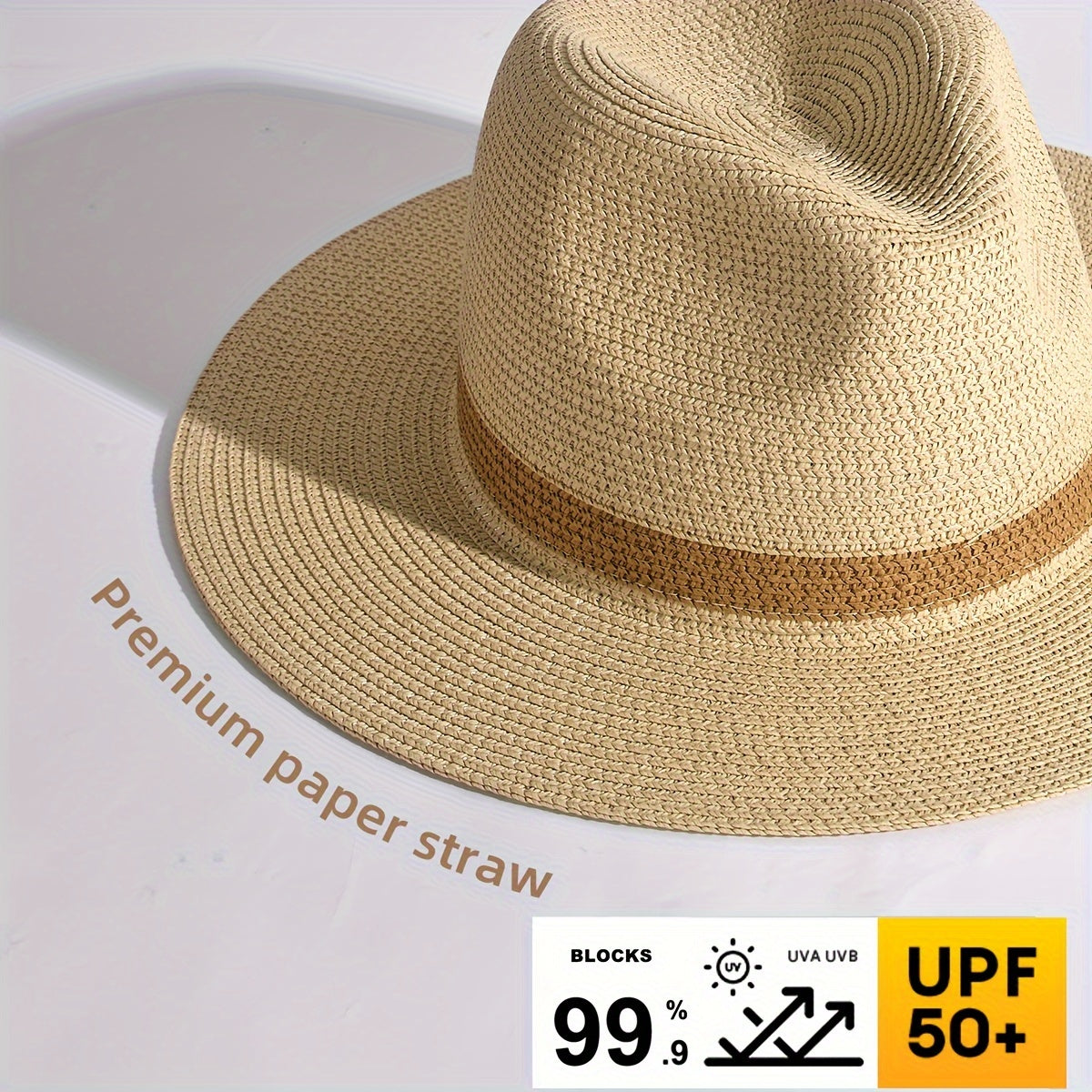 Panama Hat : Hoed Dames Khaki - Een Modieuze en Beschermende Panama met een Brede Rand in van Pantino