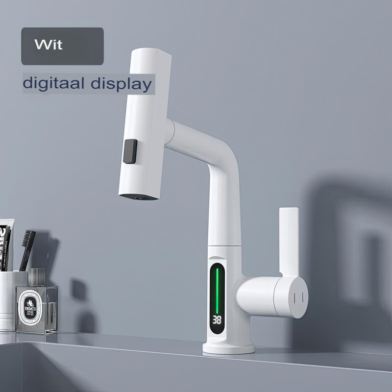home & garden : Slimme Kraan met Digitaal Display - Temperatuur Watermeting - RVS in Wit + digitale display van Pantino