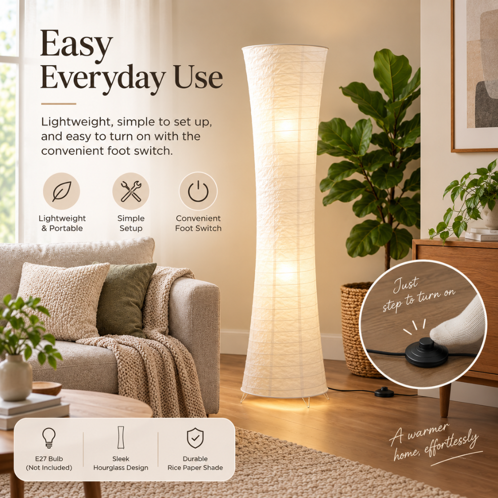 Sculpturale LED Vloerlamp – Warme Woonkamersfeer