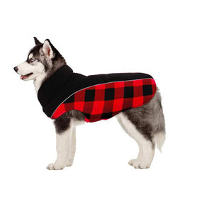 pets : Omkeerbare Schotse Ruit Winter Hondenjas - Zwart in Rood van Pantino