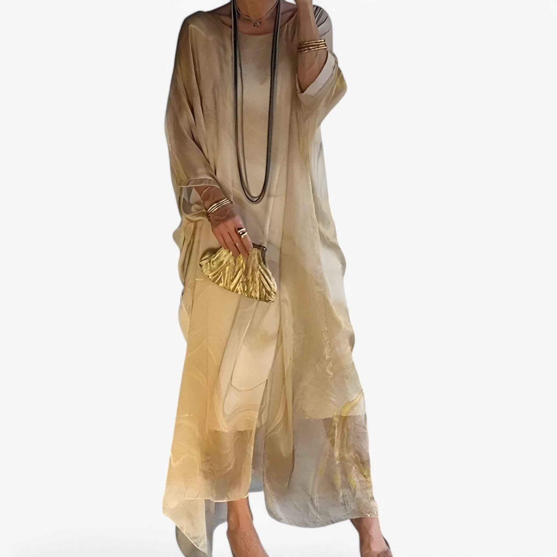 Dresses : Maxi Jurk Dames Marmer Effect Elegant - Lange Zomerjurk Uniek in van Pantinoshop