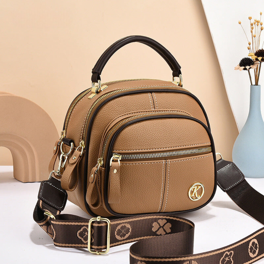 bags : The Cabo Bag Dames - Zwart in KHAKI van Pantino