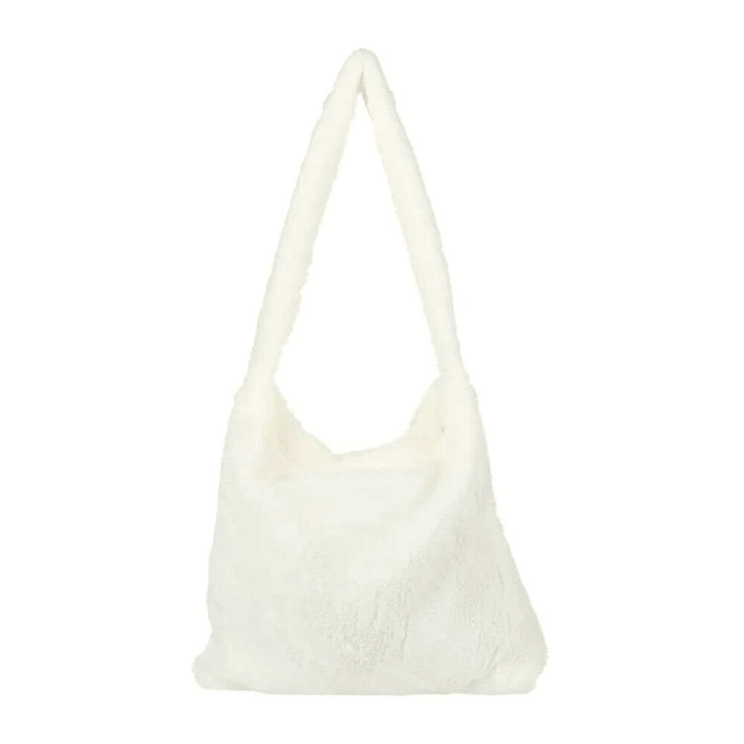 Tassen : Trendy Pluche Tas Dames - Luipaard Print - Zachte Pluche Schoudertas in van Pantino