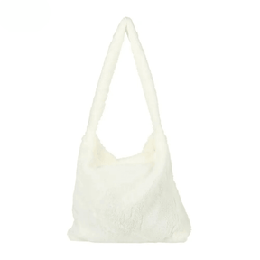 Tassen : Trendy Pluche Tas Dames - Luipaard Print - Zachte Pluche Schoudertas in van Pantino
