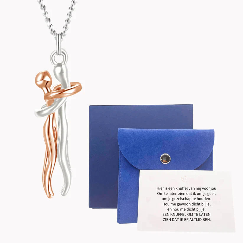Necklace : Ketting Goud/Zilver - Knuffelketting - Het Perfecte Cadeau in Rosegoud Zilver Alleen tas van Pantino