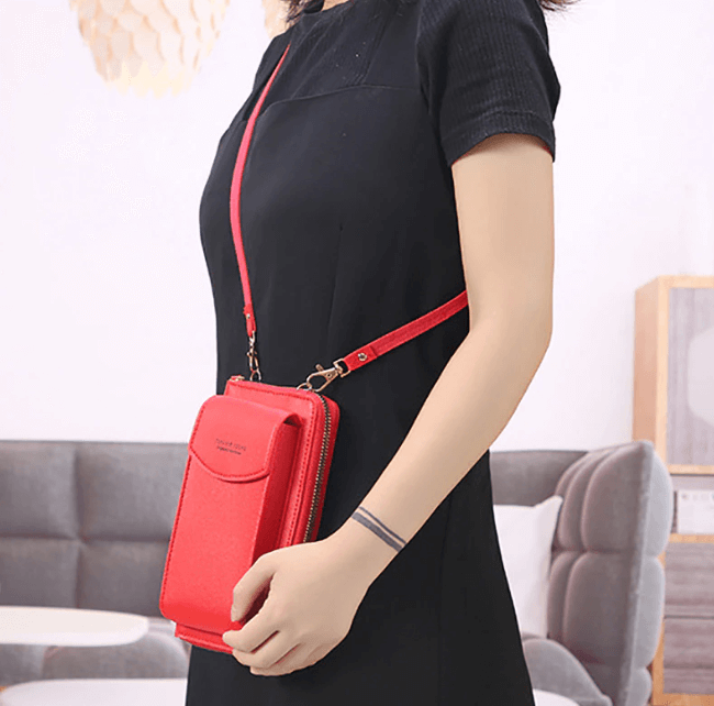 bags : Kruis Lichaam Tas Pu Leer - Rood in Rood van Pantino