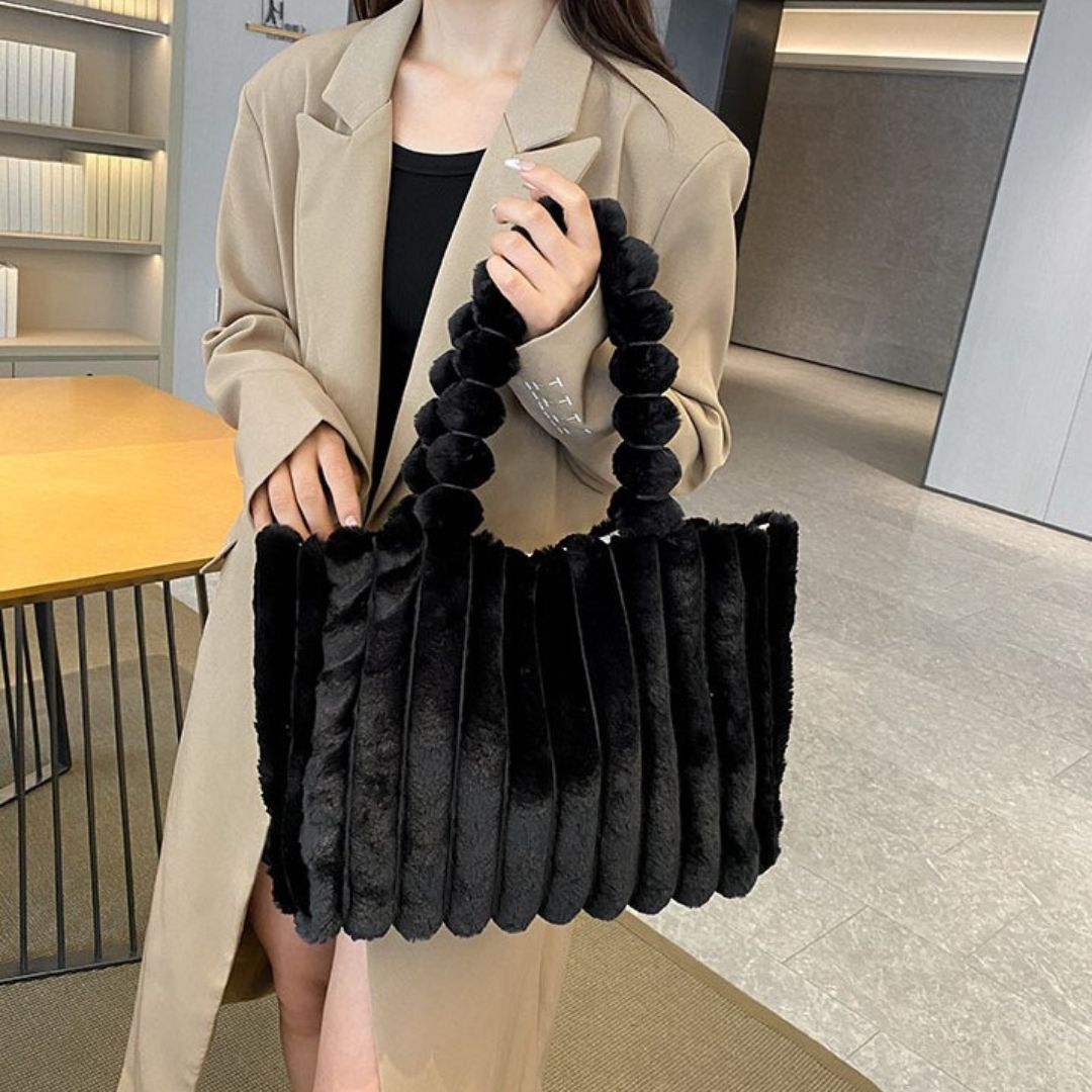 bags : Schoudertas Khaki - Luxe Pluche in van Pantino