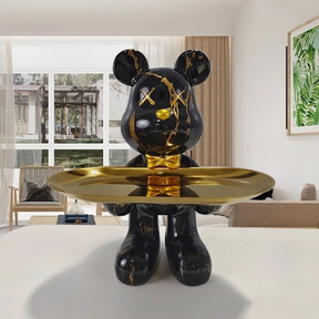 home & garden : Berenstandbeeld met Dienblad - Grappig Woonkamer Decoratie - Hars in Spike (Bijna uitverkocht!) van Pantino